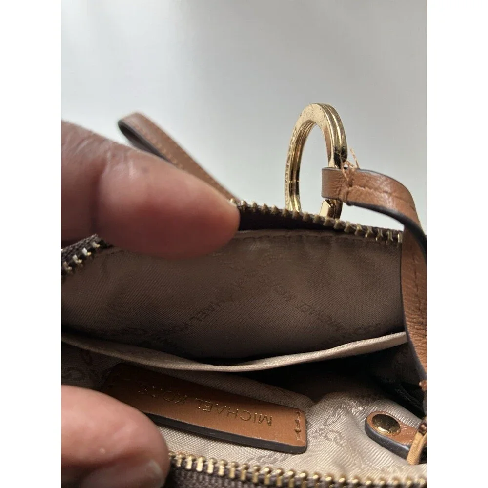 Michael Kors Brown Wristlet - MK Logo- ID Window- Zip Compartment- Pre-Owned